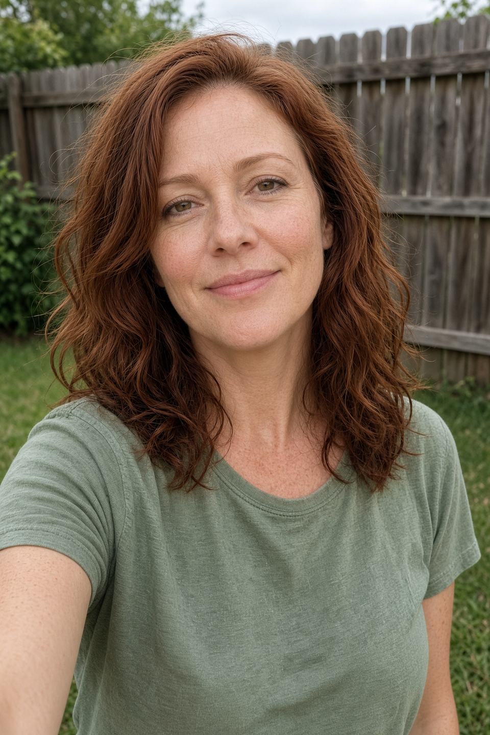 Backyard selfie in a t-shirt